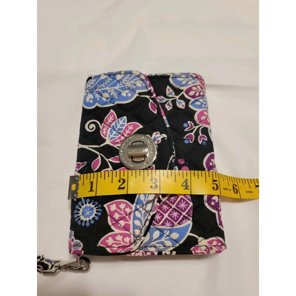 Vera Bradley  Wallet  Half Fold   Organizer Wristlet Floral Blue Pink Black